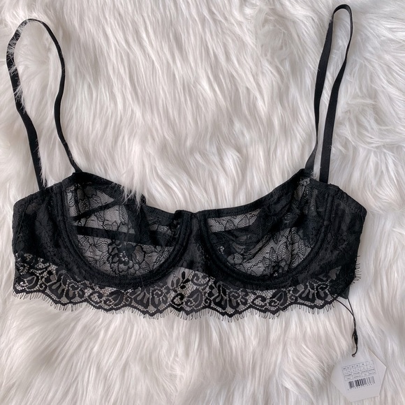 REVOLVE/ASOS- OW Intimates Lace Balconette Black Bra. Sz L. - Picture 5 of 8